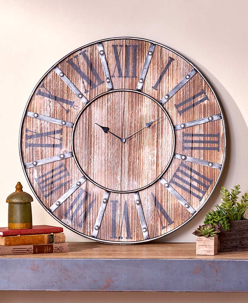 Rustic Decor Natural Wood Wall Clock