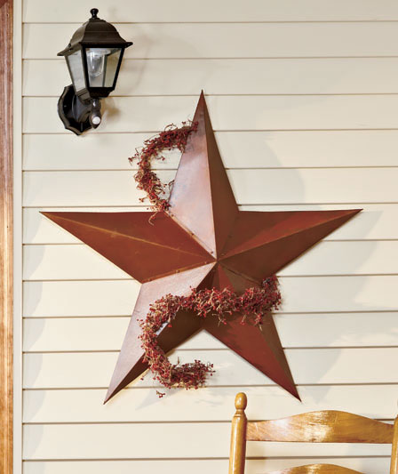 Rustic Decor Red Country Metal Star Wall Hanging