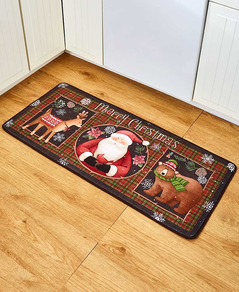 Country Christmas Kitchen Rug