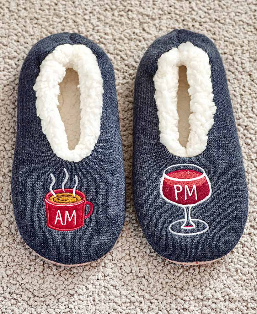 Coffee And Wine Sherpa Slippers