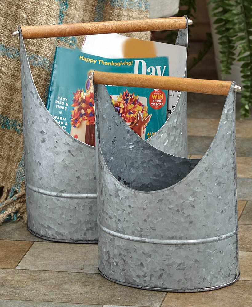 Kitchen Storage Ideas - Galvanized Buckets With Handles