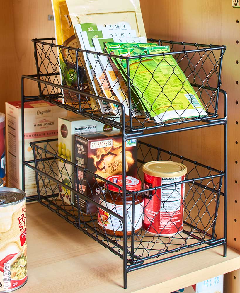 Kitchen Storage Ideas - 2-Tier Country Storage Baskets