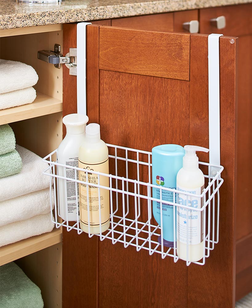 Kitchen Storage Ideas - Cabinet Towel Bar With Basket