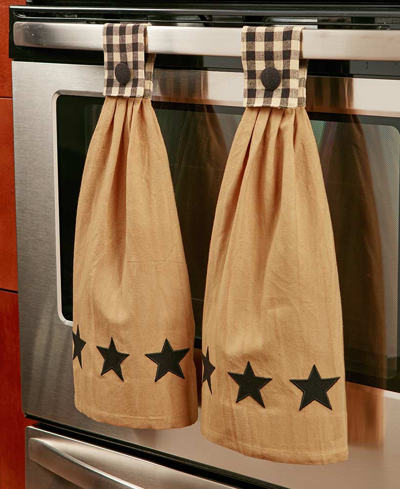 Set of 2 Hanging Country Star Kitchen Towels