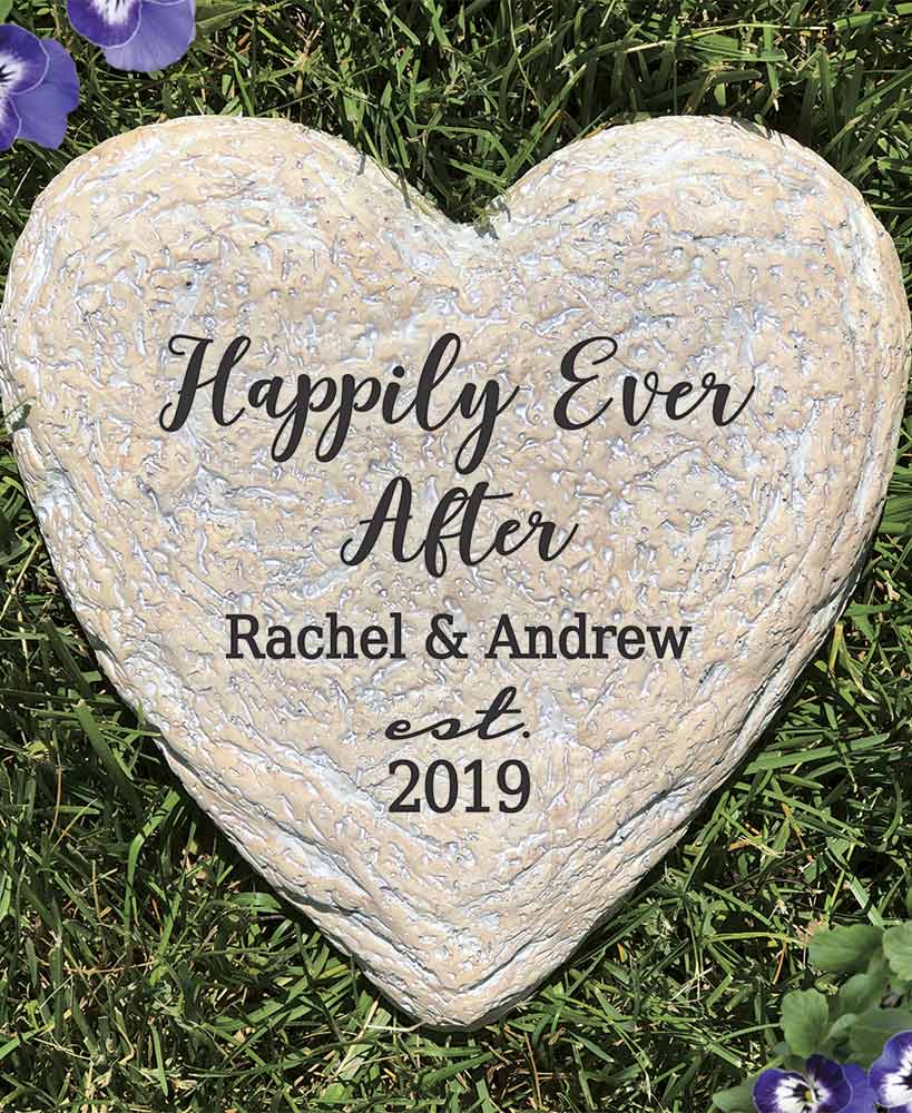 Wedding Gift Ideas - Personalized Happily Ever After Garden Stone