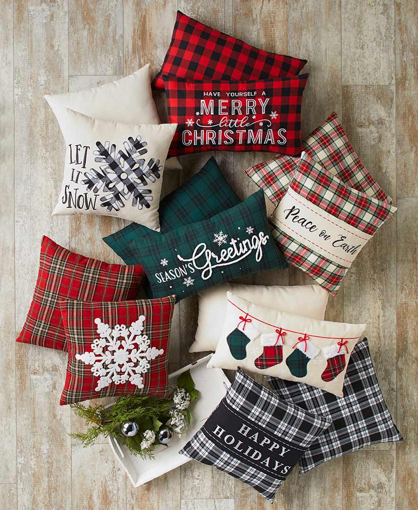 Buffalo Plaid Christmas Throw Pillows