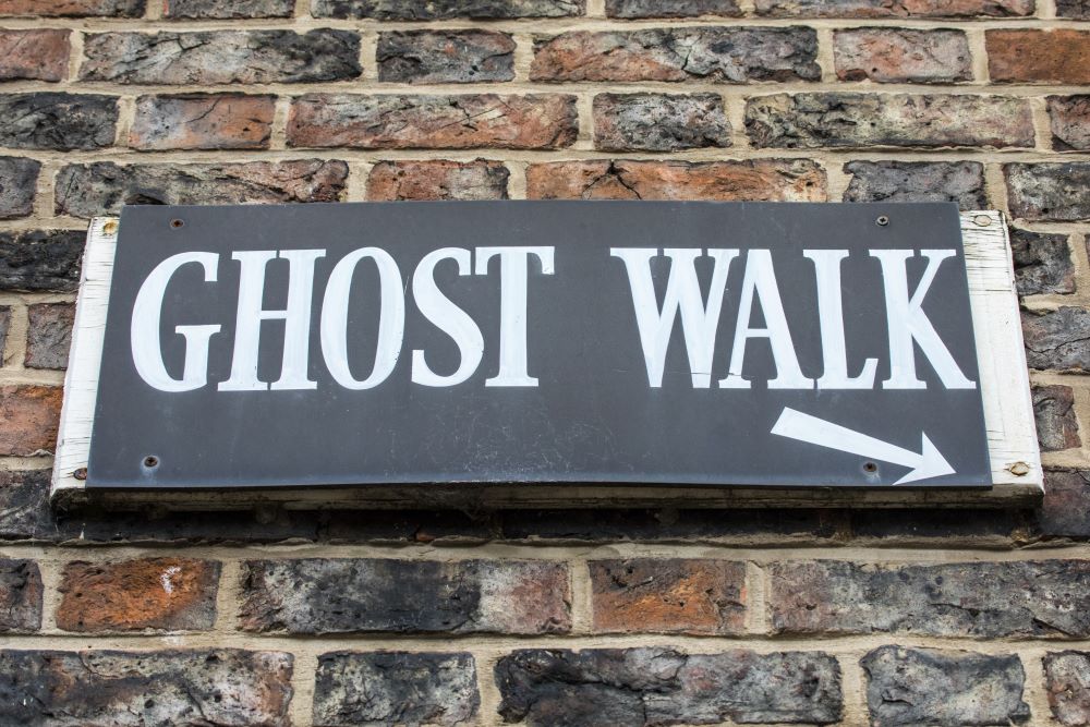 ghost walk sign