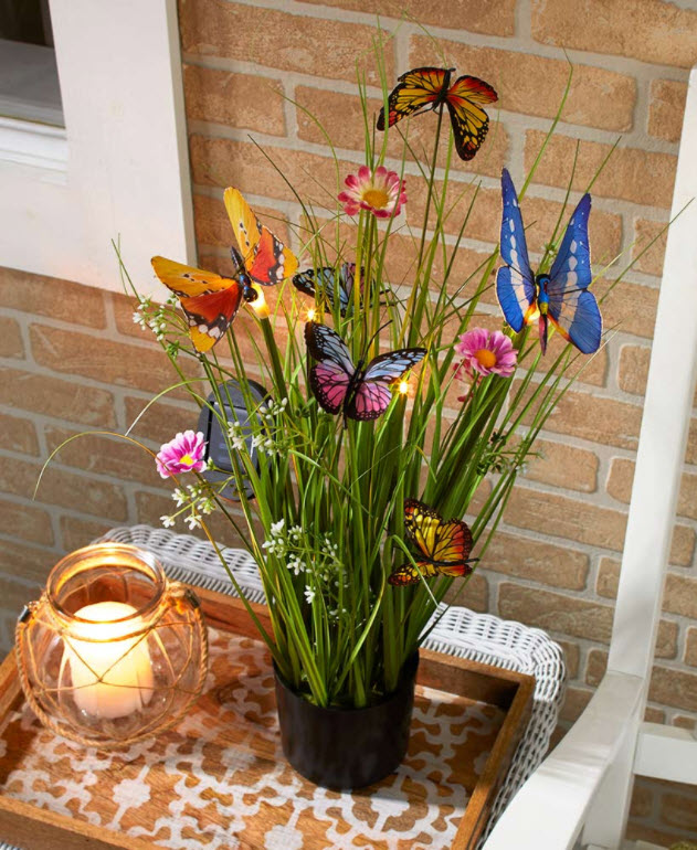 Butterfly Solar Potted Plants