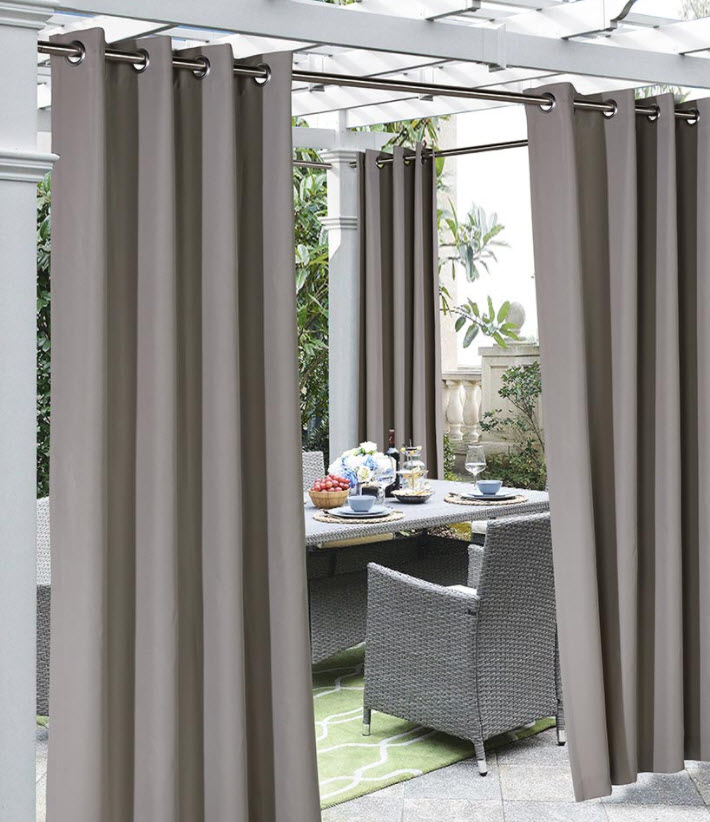 Outdoor Furniture Ideas - Outdoor Cabana Stripe or Solid Curtain